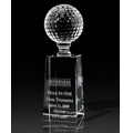 Optical Crystal Golf Pedestal Award (2 3/8"x8 3/4"x2 3/8")
